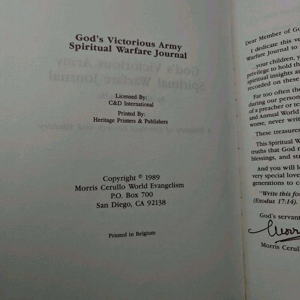 The‎ Morris Cerullo Spiritual Warfare Journal Used See Photos